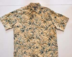 Tori Richard Honolulu 100% Silk Bamboo Print Hawaiian Aloha Shirt Men's Large